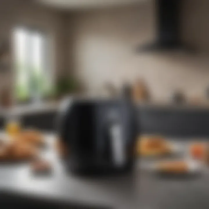 Sleek design of the Grundig airfryer on a kitchen countertop