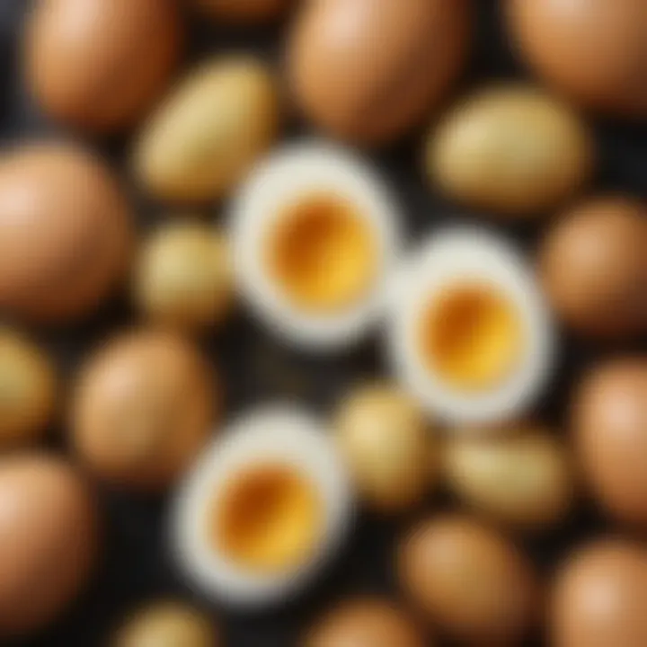 Close-up of fluffy egg and potato mixture