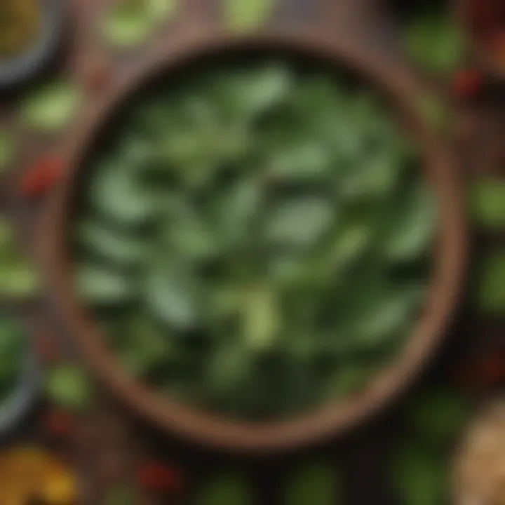 A bowl of vine leaves ready for a traditional dish