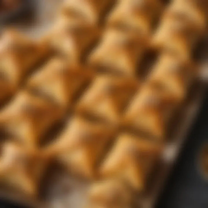 Golden-brown baklava fresh out of the oven