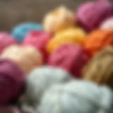 A variety of colorful yarns suitable for baby crochet