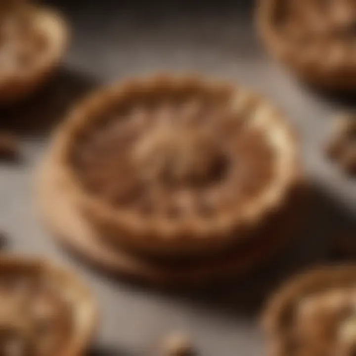 Elegant walnut tartlet shell showcasing intricate design