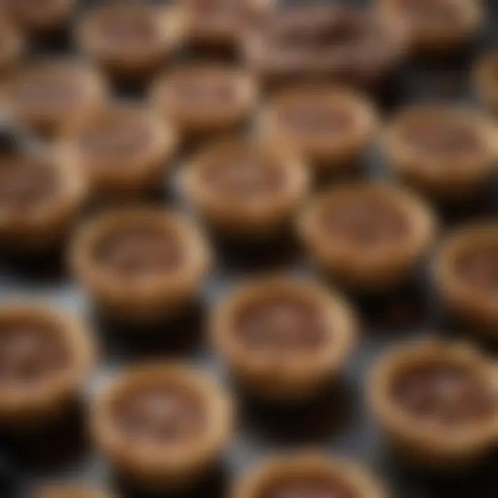 Detailed view of walnut tartlet mold's features