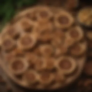 Creative presentation of walnut tartlets on a festive table