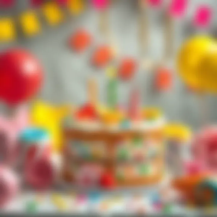 Creative birthday celebration scene with colorful decorations