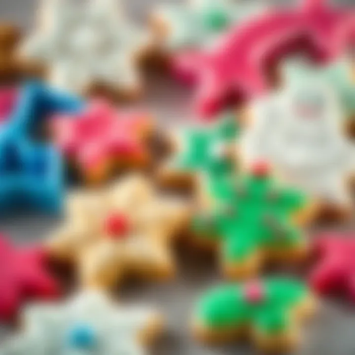 Beautifully decorated cookies made with large cookie cutters