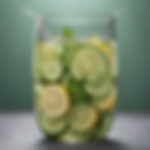 Refreshing detox water with cucumber and lemon