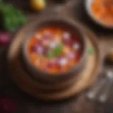 A traditional Turkish soup served in a rustic bowl