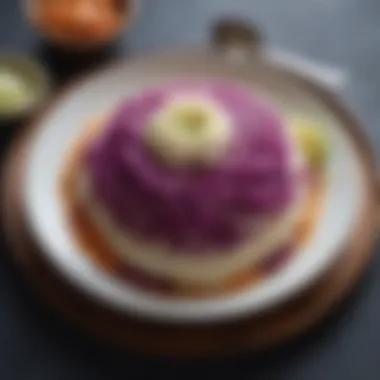 A beautifully arranged plate of homemade pickled cabbage