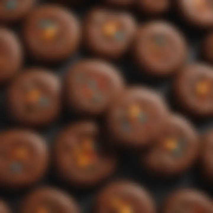 Close-up of Halley sugar cookies with a rich chocolate coating, highlighting their delicious appeal.