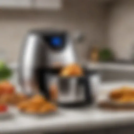 Modern air fryer on a kitchen counter