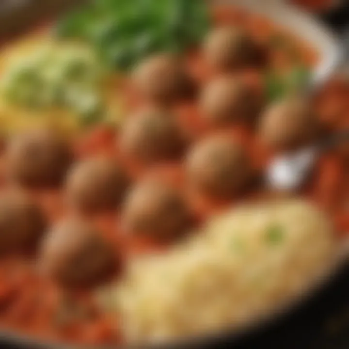 An array of ingredients used in the finely bulgur meatball recipe, emphasizing their natural colors and freshness.