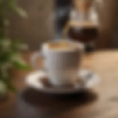 A serene coffee corner with Jacobs filter coffee served in a stylish cup.