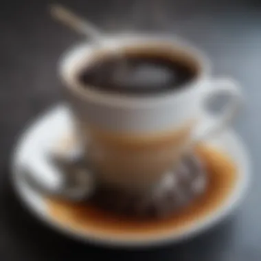 Close-up of a freshly brewed cup of coffee