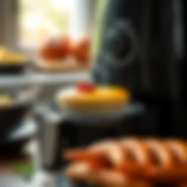 Airfryer in Action: Cooking Souffle Airfryer showcasing cooking process of souffle