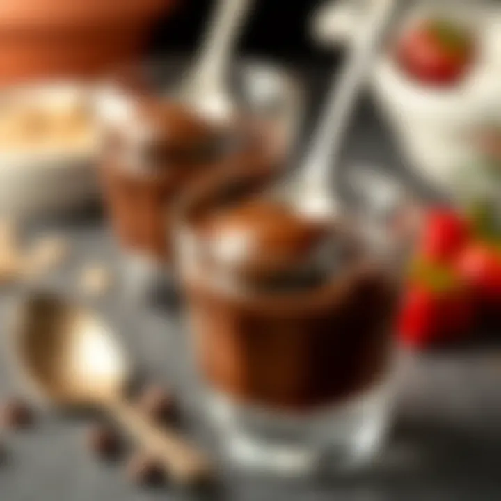 An elegant presentation of spoon chocolate in a glass dessert cup