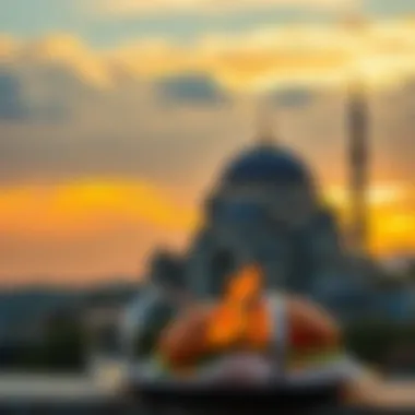 Sunset over Konya, marking the end of the fasting day