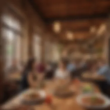 A vibrant scene of customers enjoying their meals, reflecting the lively atmosphere of the restaurant.