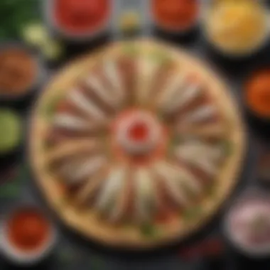 A Feast of Flavors: The Art of Döner Presentation An elegant platter of döner showcasing vibrant garnishes and sauces