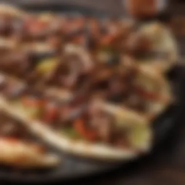 Deliciously Charred: The Perfectly Cooked Döner A close-up of perfectly cooked döner slices on skewers