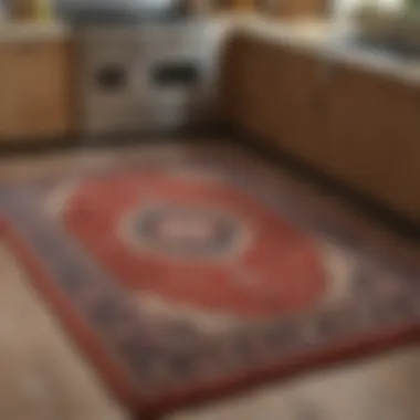 A beautifully designed kitchen rug that complements decor