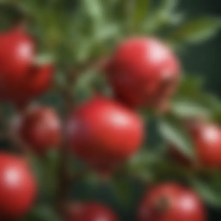 Close-up of pomegranate tree foliage