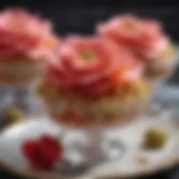 Elegant rose dessert garnished with pistachios