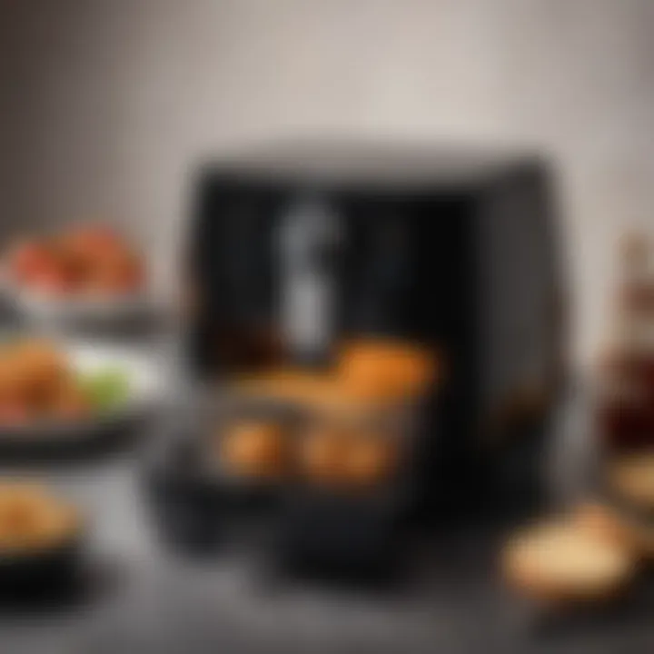 Illustration of the functionality and versatility of the Philips Airfryer basket.