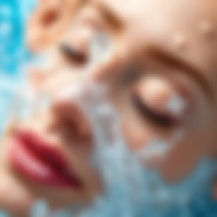 Close-up of skin rejuvenating with ocean water