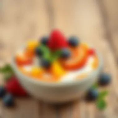 A creative dish featuring strained yogurt and fruits