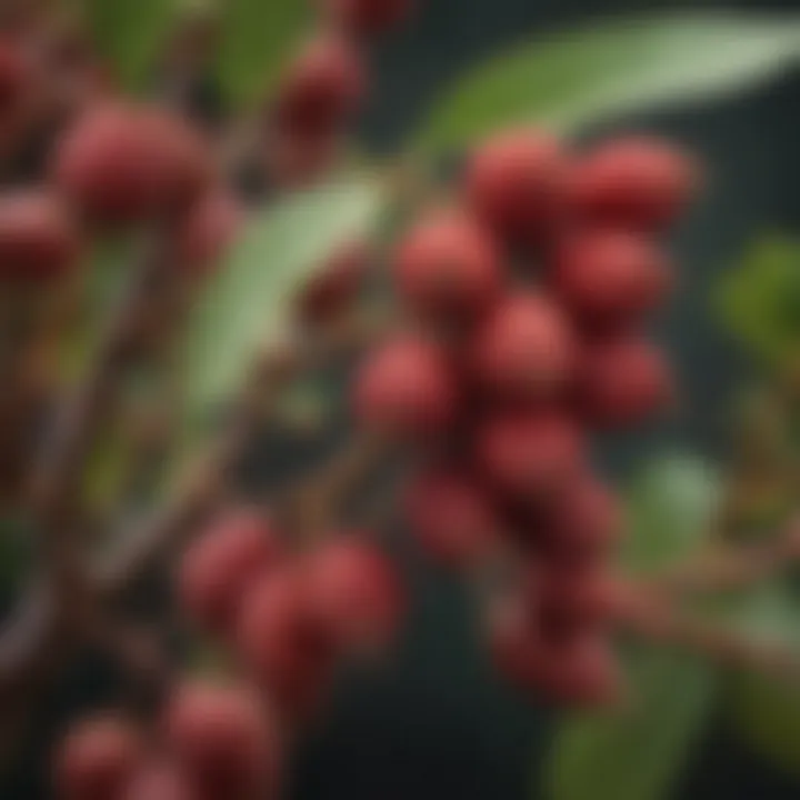 Close-up of sumac berries on a branch, highlighting its natural beauty