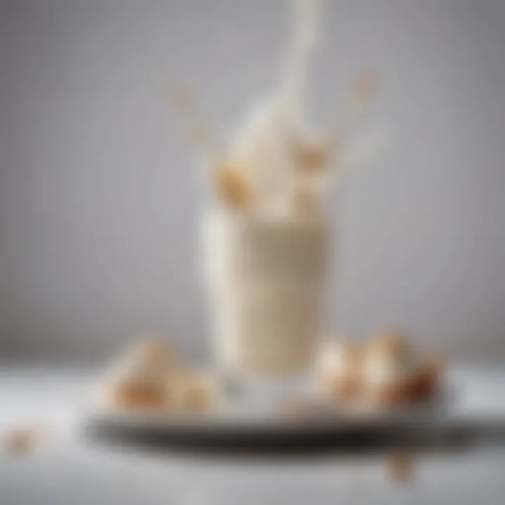 An artistic display of a modern twist on a classic milk-based sweet, emphasizing innovation.