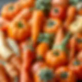 Vibrant assortment of orange vegetables