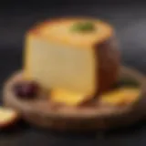 An aged cheese wheel showcasing its rich texture and color