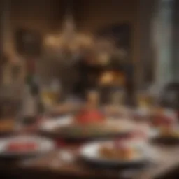 Romantic dinner setup for Valentine's Day