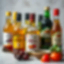 Bottles of various types of vinegar showcasing diversity